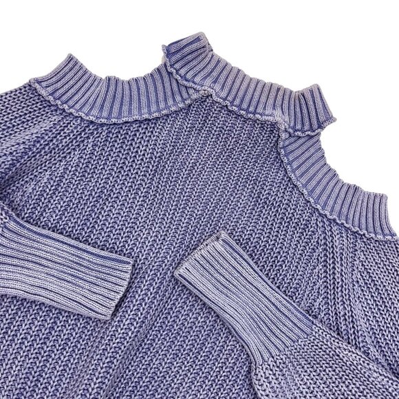 Free People Half Moon Bay Sweater Pullover Open Cold Shoulder Knit Womens S - Picture 2 of 4